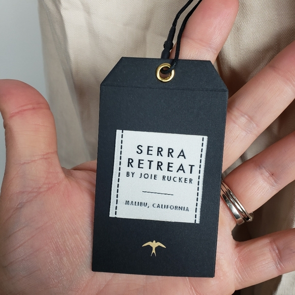 Serra Retreat by Joie Rucker Malibu Bluffs Buff Button Down Elastic Cuff Shirt S - Picture 11 of 16